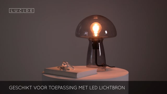 Lucide FUNGO - Tafellamp - 1xE27 - Fumé