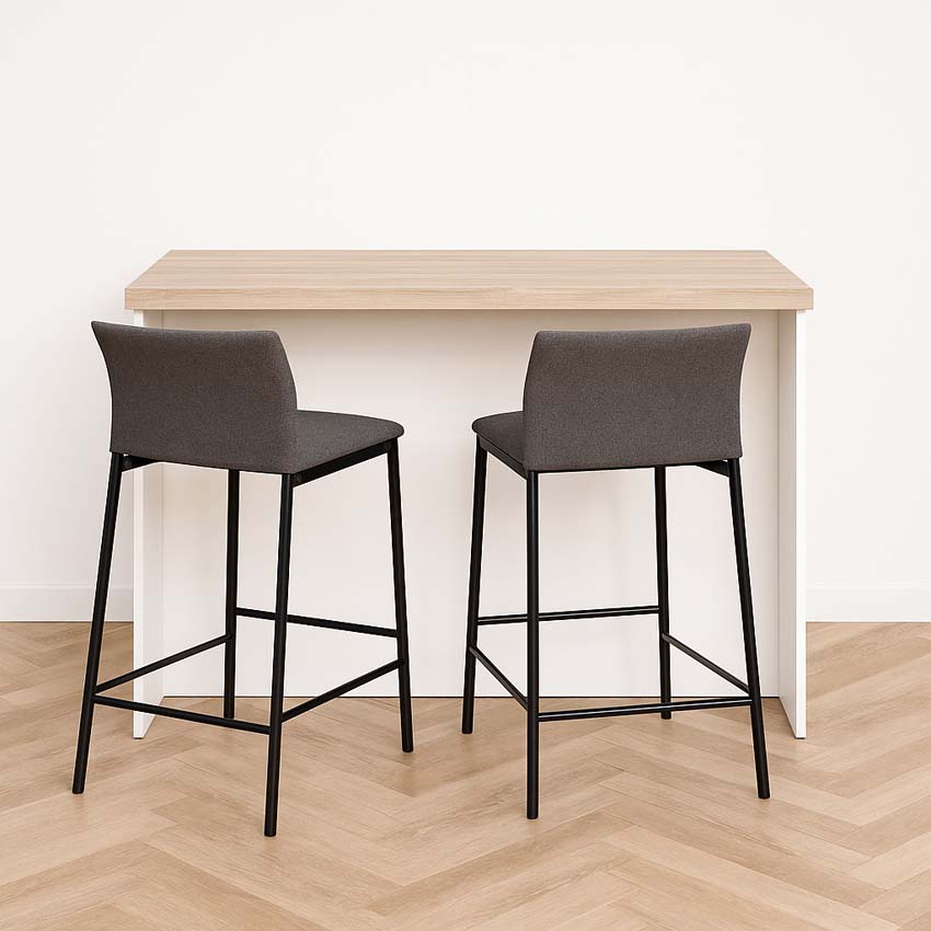 Îlot de cuisine Plenti blanc/look de chêne 124,5cm