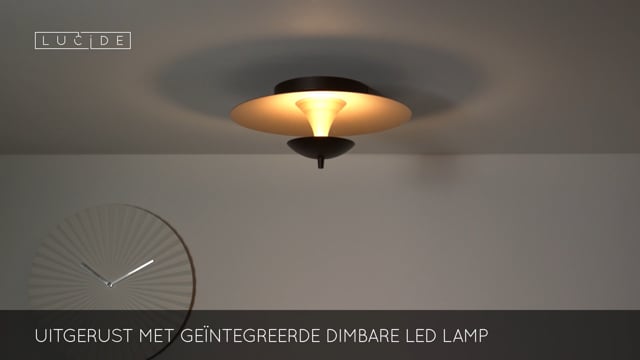 Lucide VULCAN - Plafonnière - Ø 35 cm - LED Dimb. - 1x9W 3000K - Zwart Lucide VULCAN - Plafonnière - Ø 35 cm - LED Dimb. - 1x9W 3000K - Zwart