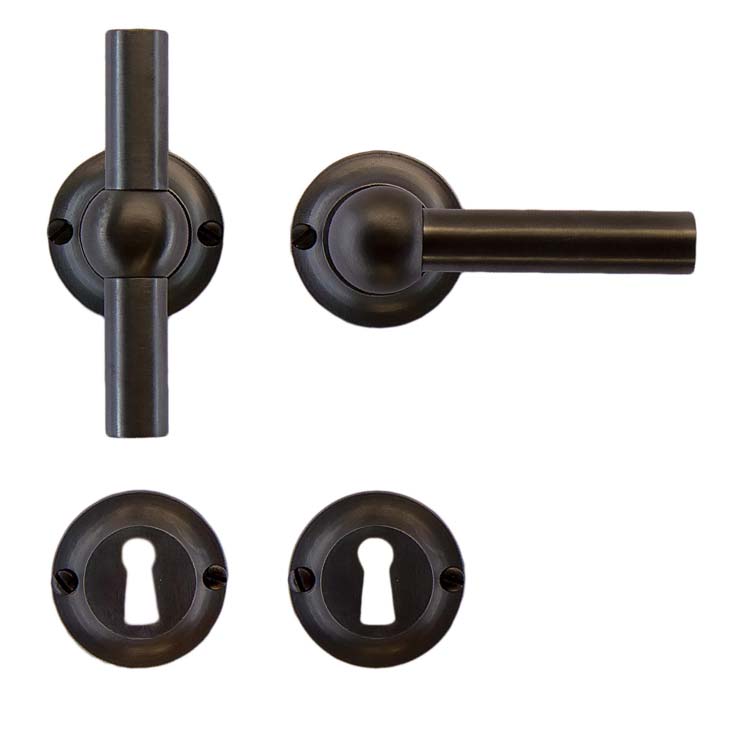 Poignée porte pro pienza nouv T+L carbon noir rosace barbe