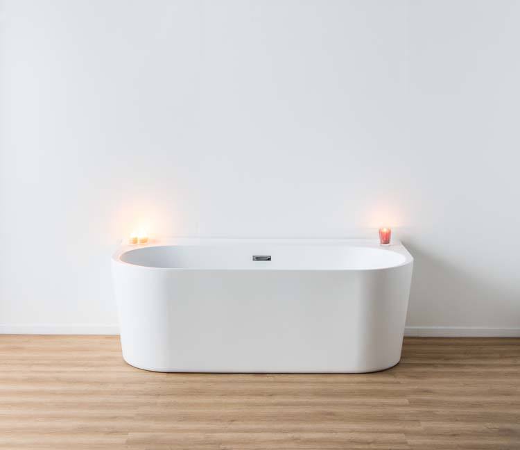 Baignoire semi-îlot Hess blanc mat 170x80cm