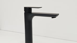 Robinet de lavabo Miley haut noir mat