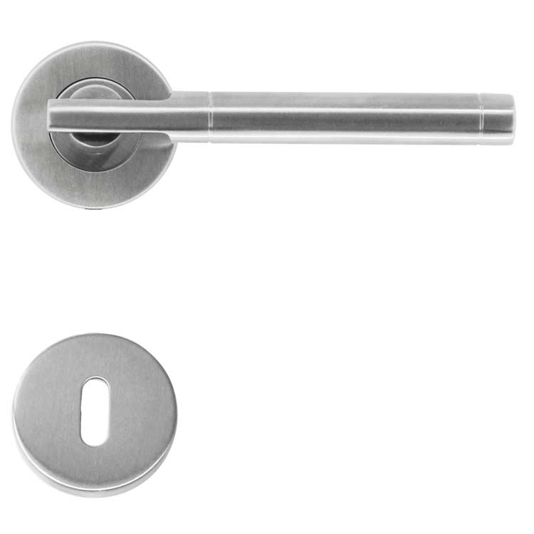 Poignée de porte pro bozen inox plus rosace barbe