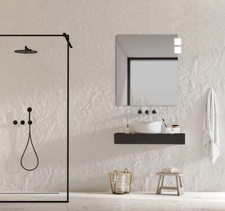 Éclairage de salle de bains carré  noir  9x9cm  5W  4000K  IP44