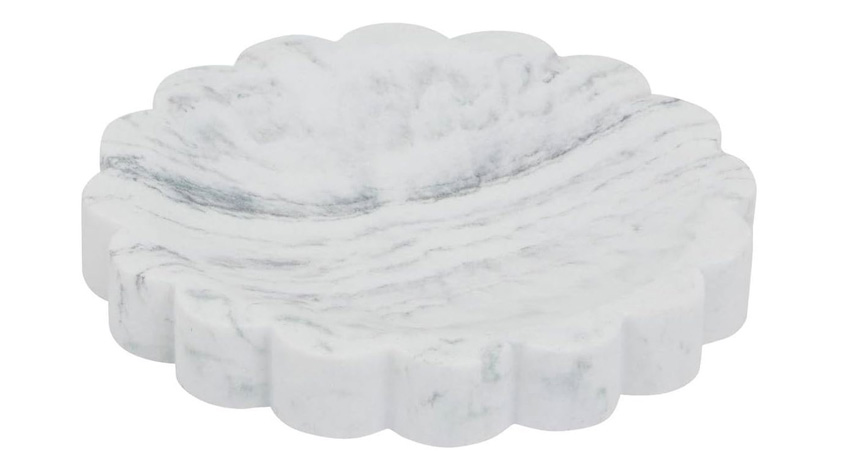 Porte-savon Miranda polyrésine blanche 12,4x1,5cm