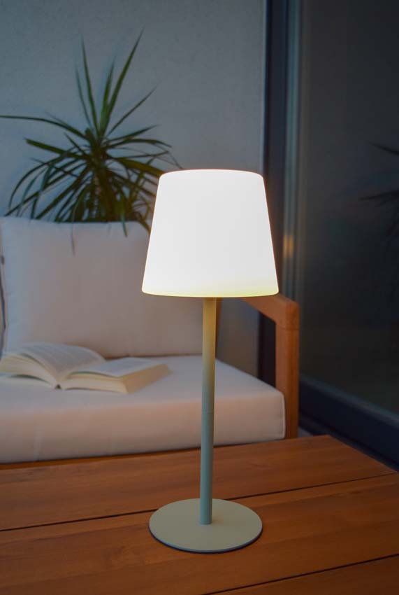 Lucide TYON - Oplaadbare Tafellamp Binnen/Buiten - Accu/Batterij - LED Dimb. - IP65 - Groen