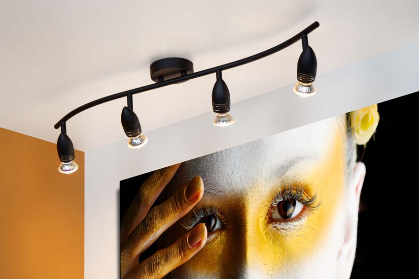 Spot plafond - Noir - 4xGU10