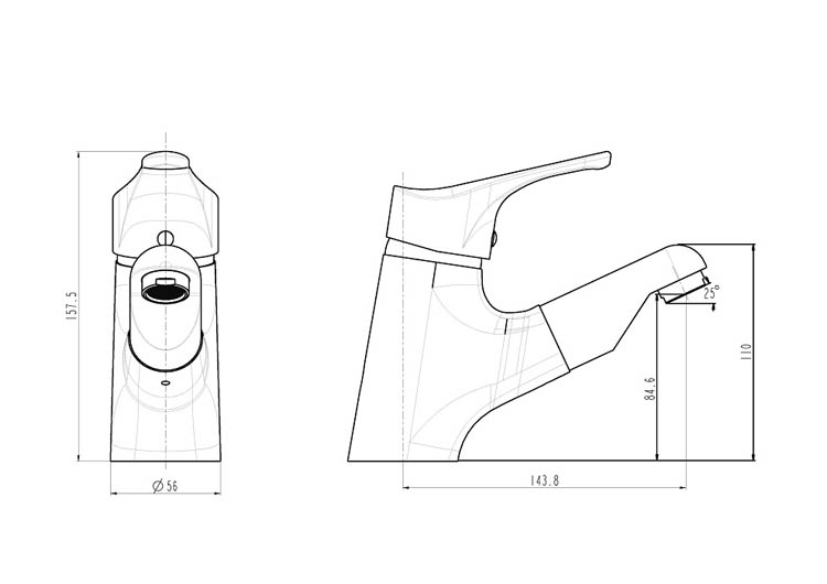 Wastafelkraan Aslan chroom
