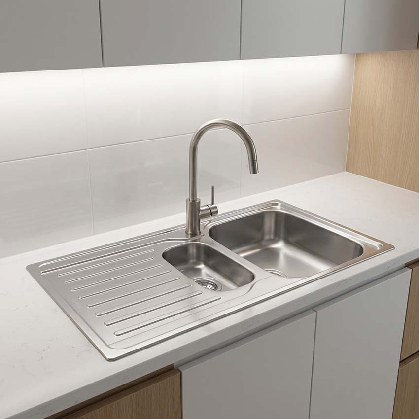 Spoelbak Franke Antea inox 1,5 bak 100x50cm