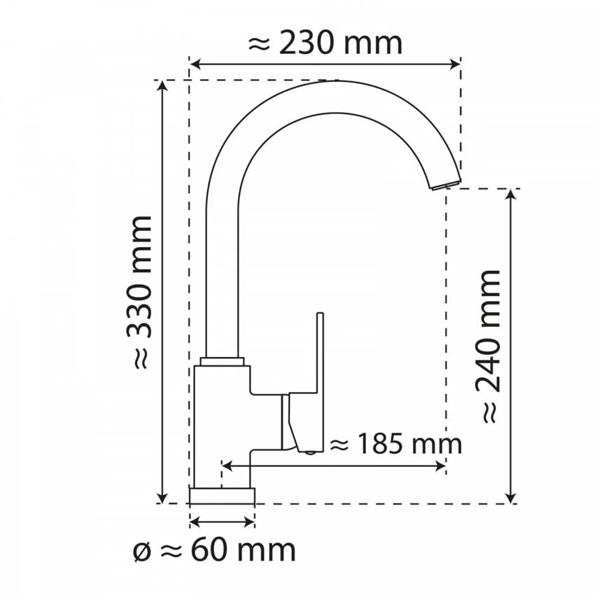 Robinet de cuisine Wasserwerk WK 5 noir mat