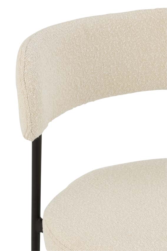 Stoel Boucle wit 51x52x77cm Stoel Boucle wit 51x52x77cm