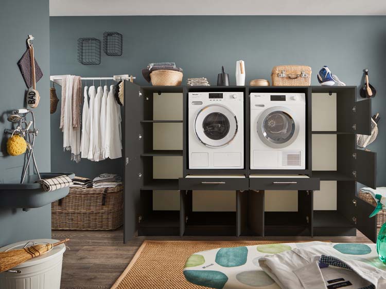 Meuble pour buanderie Decowash set 16 anthracite 235x67,5x162cm