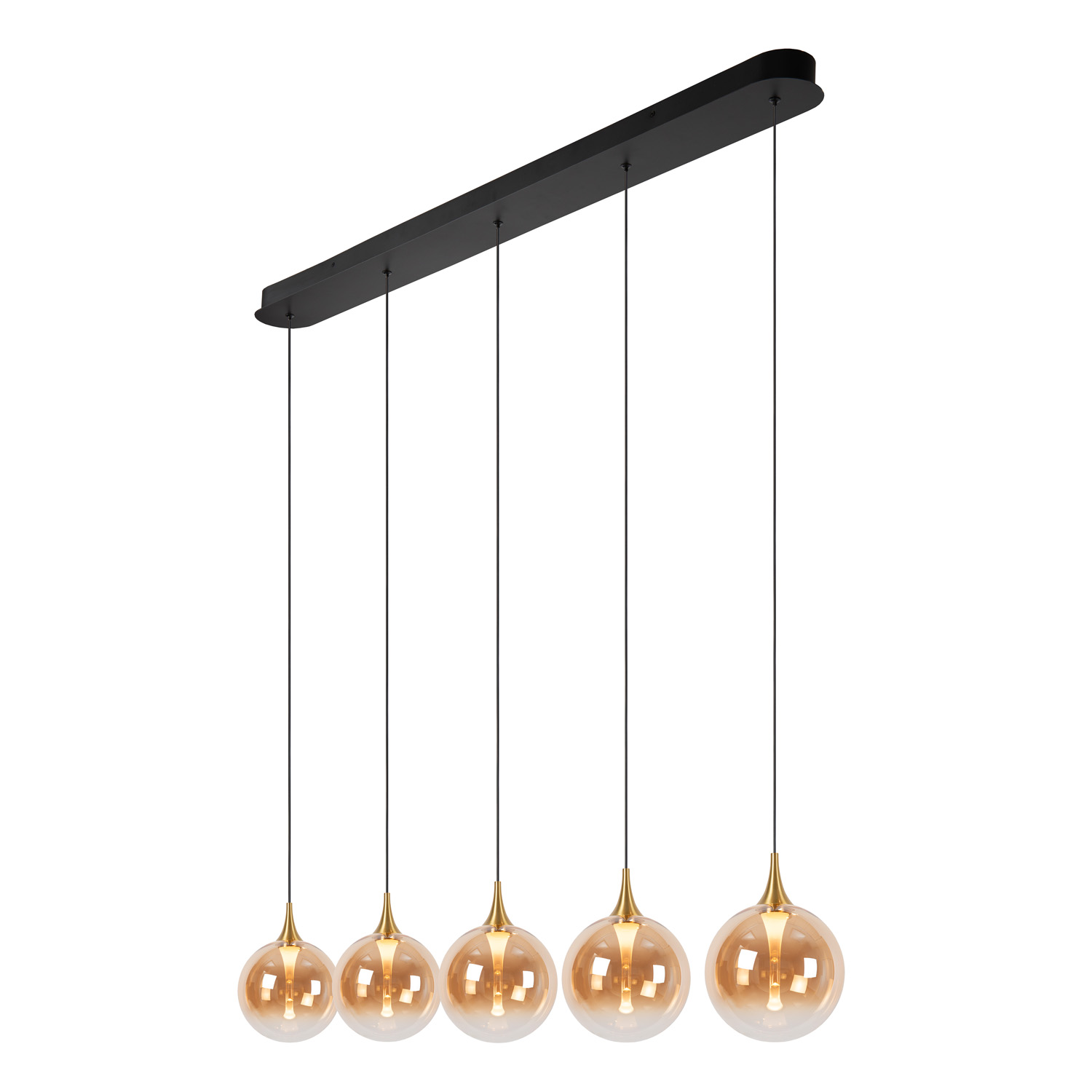 Lucide Premium Gisela - Hanglamp - LED Dimb. - 5X4W 2700K - Met vervangbare LED-module - Amber