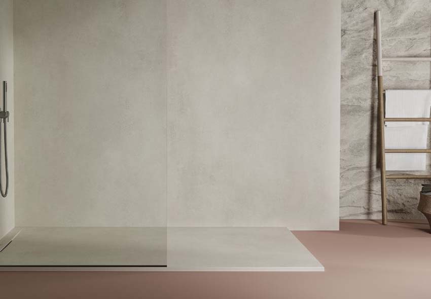 Panneau mural Signature Velvet SPC sans joint gris 120x280x0,4cm