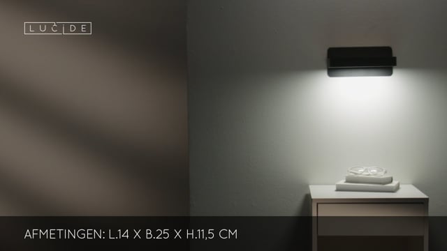 Lucide ATKIN - Bedlamp - LED - 1x5W 2700K - Met USB oplaadpunt - Zwart