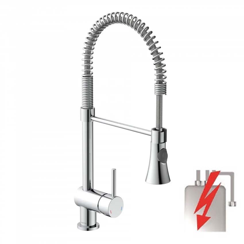 Keukenkraan Chef chroom met uittrekbare uitloop