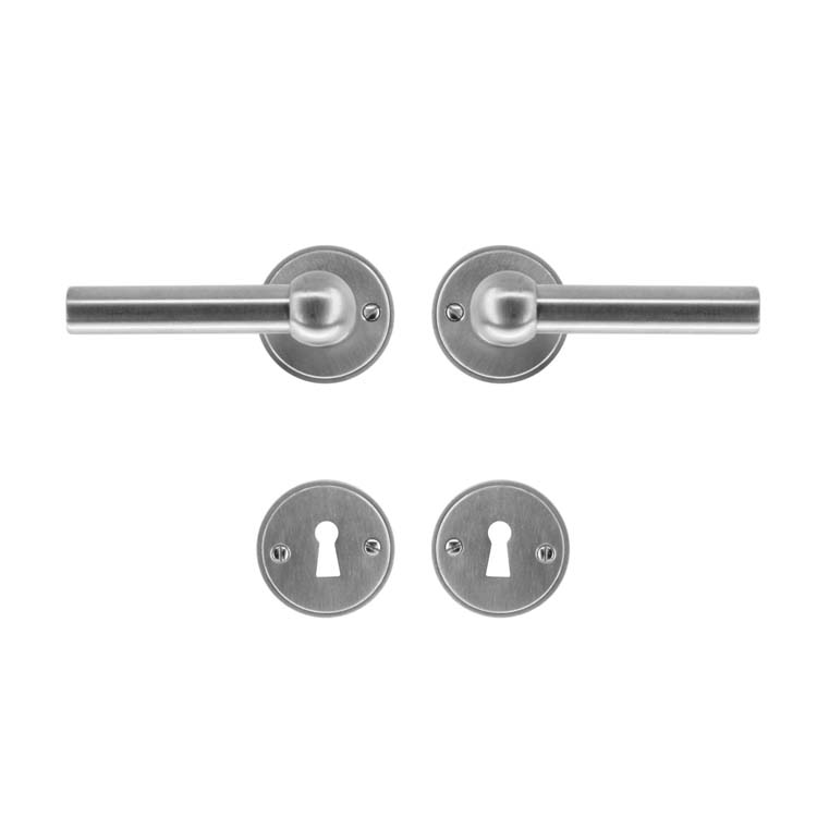 Deurkruk grado 2x lucera inox look baardrozet