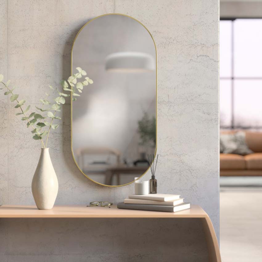 Miroir Umbra Hubba ovale cuivre 91x45cm