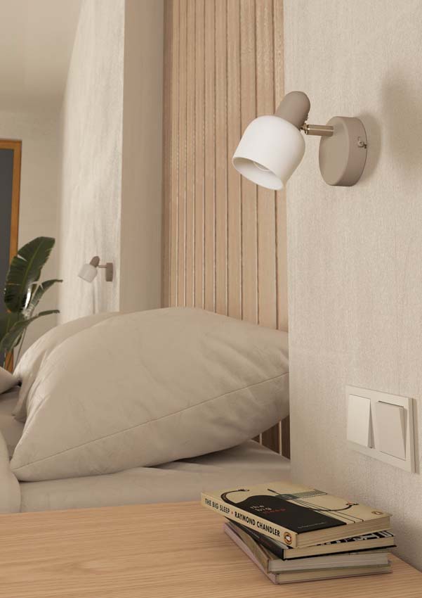 Applique murale - Sable - 8,5x12,5x15cm - Dimmable - E14 - 1x40W