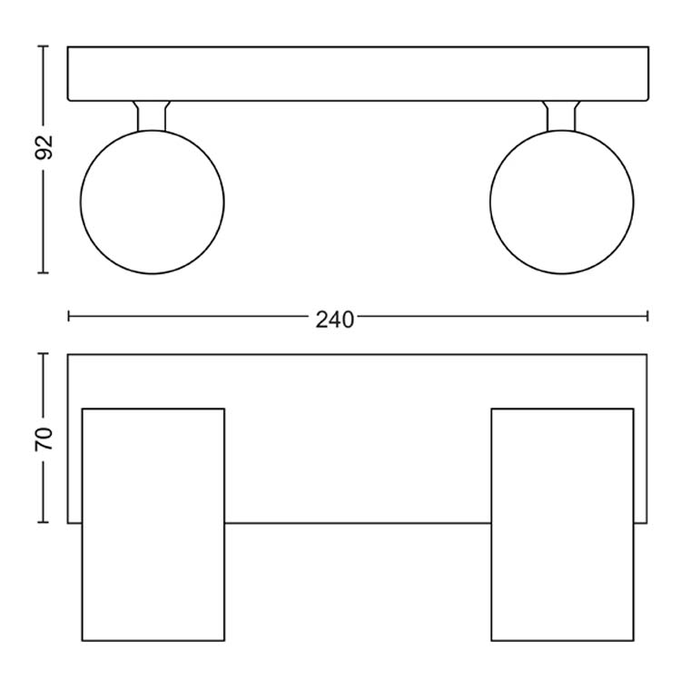 Opbouwspot Wit 2x5,5W