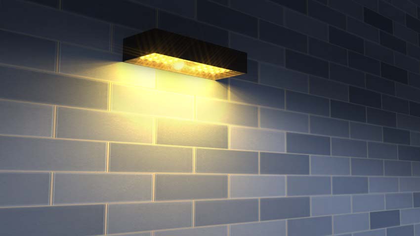 Ledstraler Light brick - zwart - LED - 10W - IP65 - sensor - solar