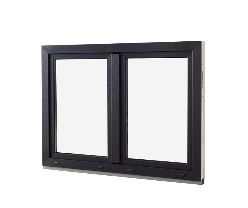 2-VAN oscillo-battant pvc Deceuninck Elegant anthra/bl B1500xH1200 mm