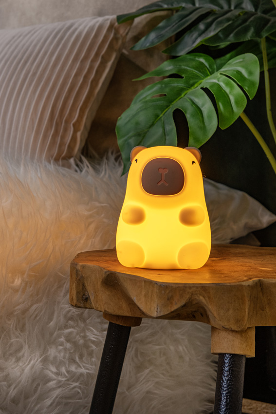 Oplaadbare Nachtlamp Kinderkamer - Accu/Batterij - LED 3 StepDimbaar - 1x0,5W 2100K - Beige