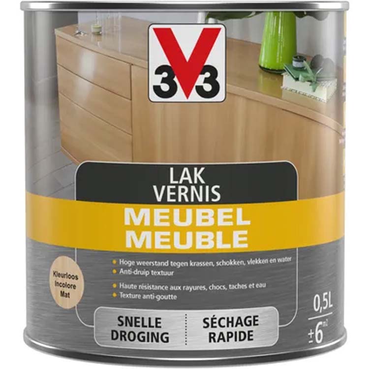 V33 meubellak transparant mat 0,5L
