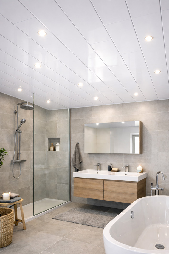 Wand- & plafondpaneel Avanti Aqua PVC wit 20x130x1cm