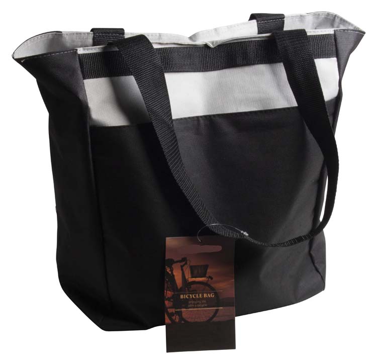 Fietstas zwart met grijs 17 l 32x40x15.5 cm