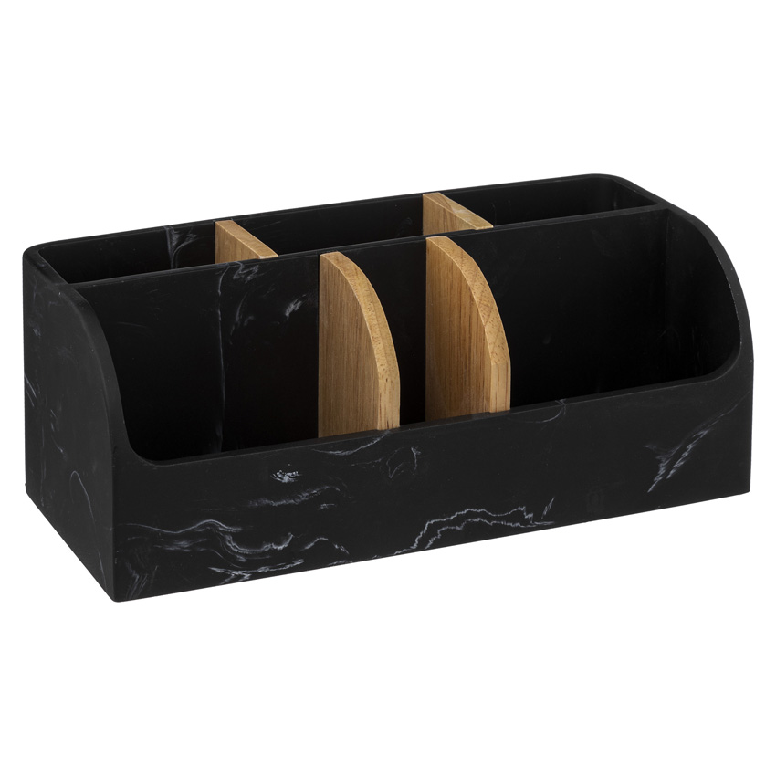 Organizer Eliza polyresin zwart 25,6x12x10cm
