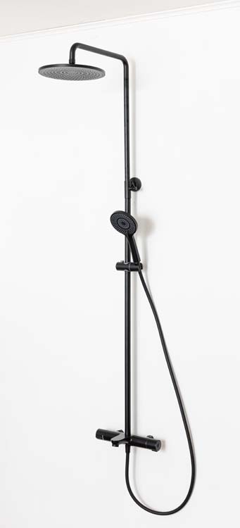 Bad- en doucheset Hoax thermostatisch mat zwart