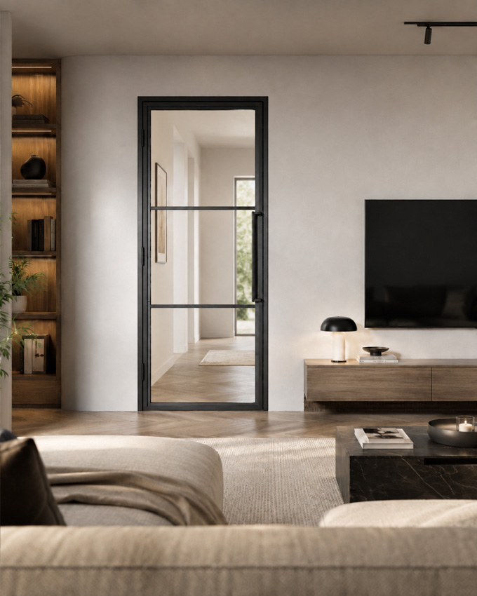 Stalen binnendeur 3W Tara 880 x 2040 mm Rechts