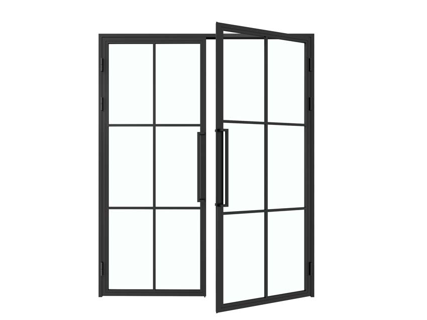 Dubbele stalen binnendeur Tara 6W 204x176cm links