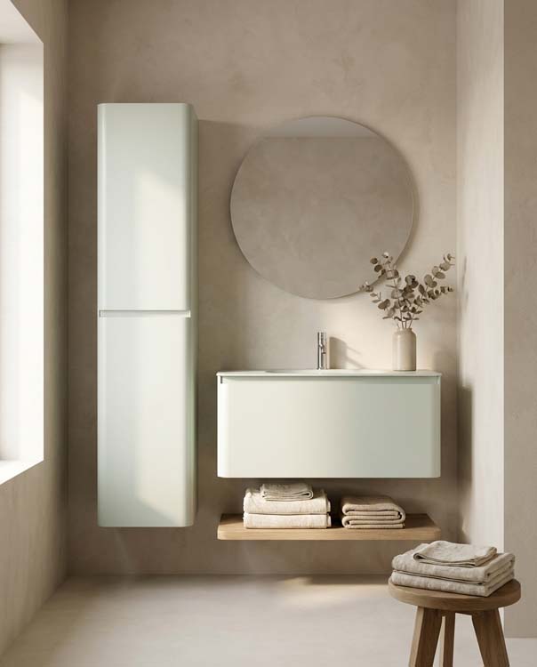 Meuble de salle de bain Austin menthe avec lavabo simple mat 90cm