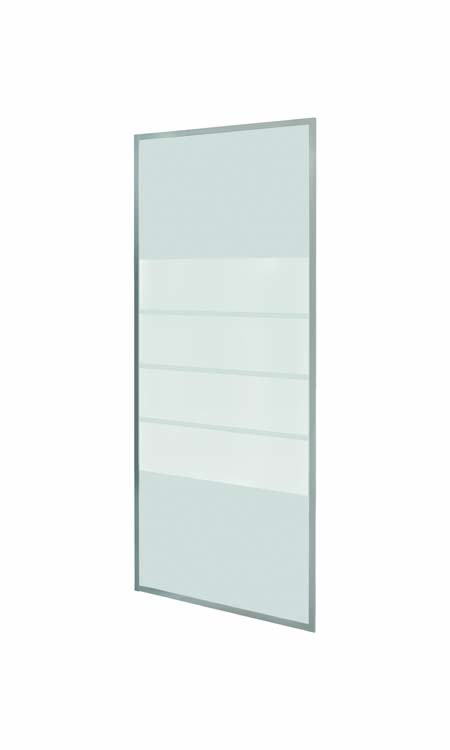 Douchewand voor douchedeur Vanessa chroom profiel 90x190cm