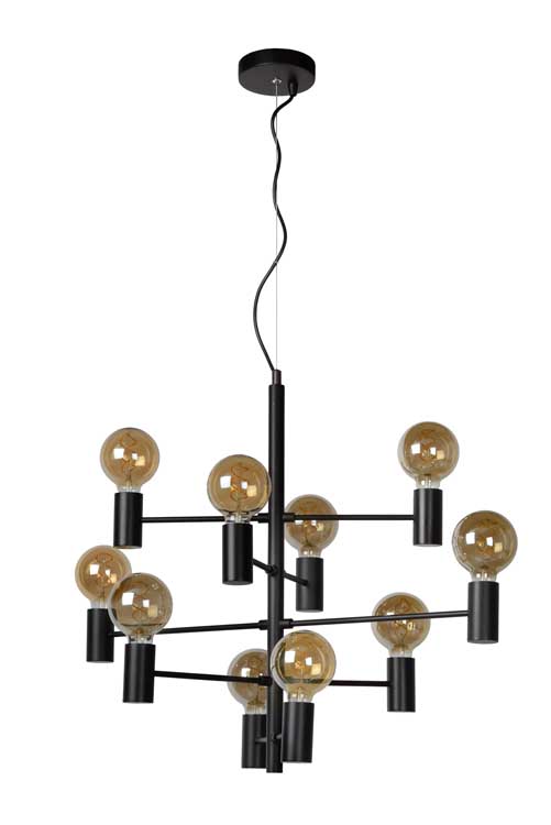 Lucide LEANNE - Hanglamp - Ø 65 cm - E27 - Zwart