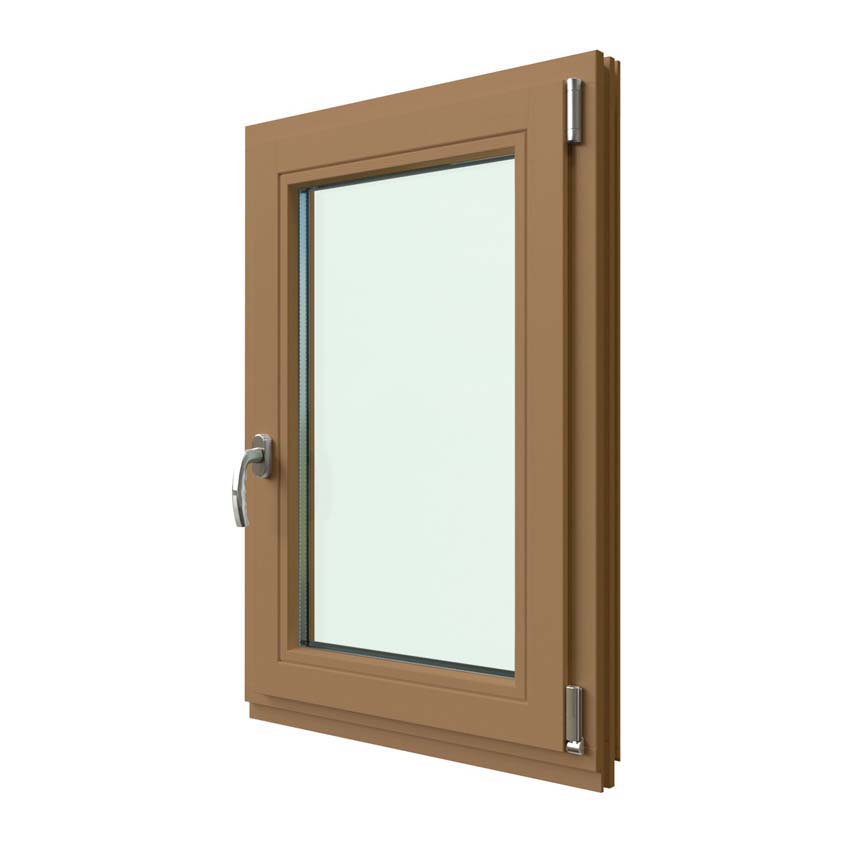 Draaikiepraam 1-VL Vardelux Meranti hout op maat naturel 68 mm rechts