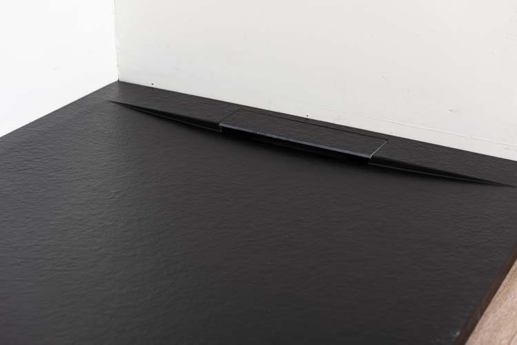 Douchebak Fineza composiet met gelcoat zwart 120x90cm