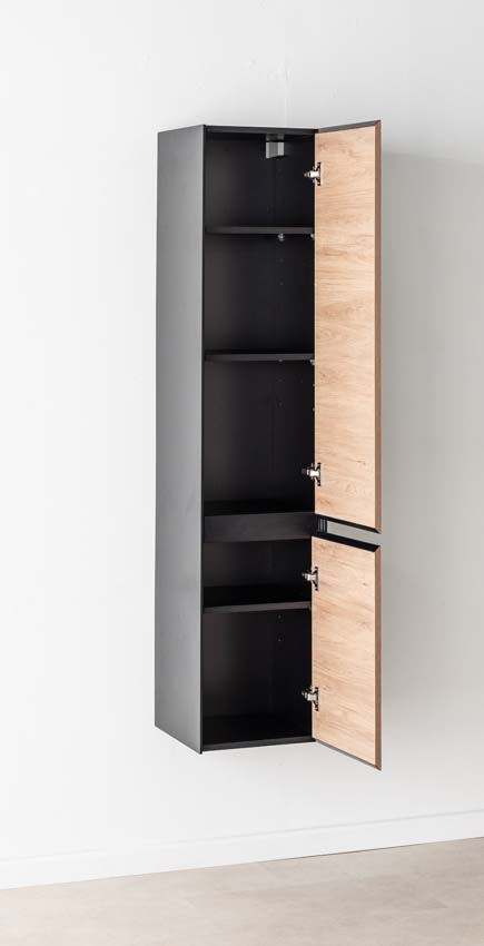 Armoire colonne Molly chêne suspendue 160x35x35cm