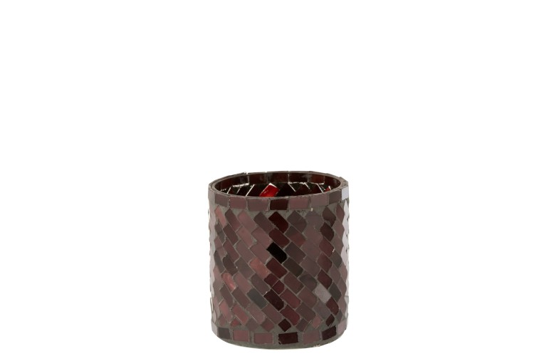 Photophore mosaic en verre purpre H9 cm Photophore mosaic en verre purpre H9 cm