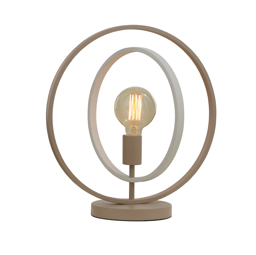 Lampe de table - sable/blanc - 1xE27 - 1x40W