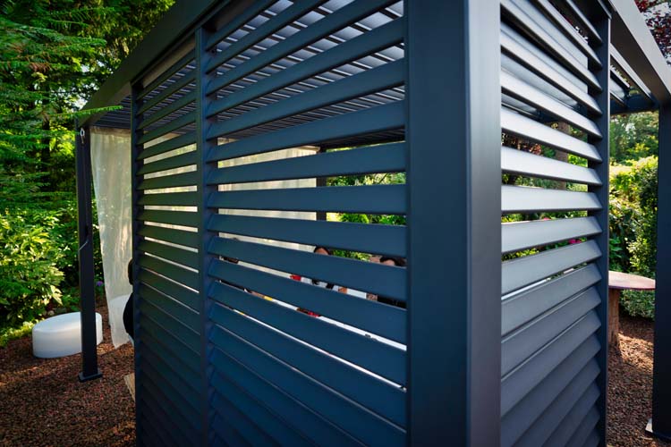 Panneau d'ambiance lamelles pour pergola anthracite 0,93x2,38m manuel