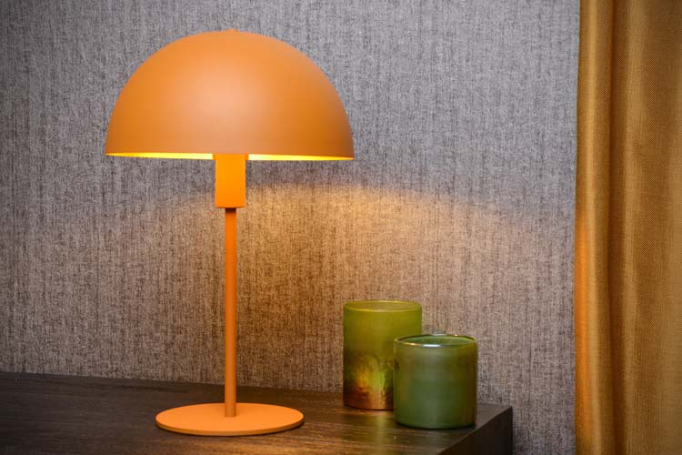Lucide SIEMON - Tafellamp - Ø 25 cm - 1xE14 - Okergeel