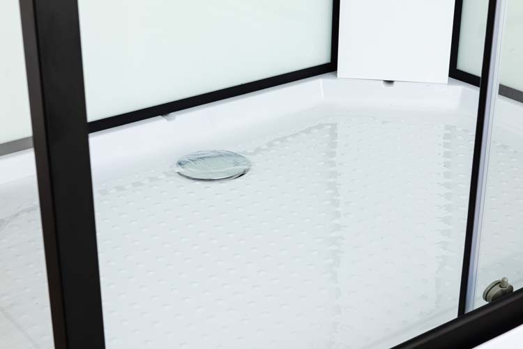 Douchecabine Ava links zwart/wit schuifdeur 90x120x226cm