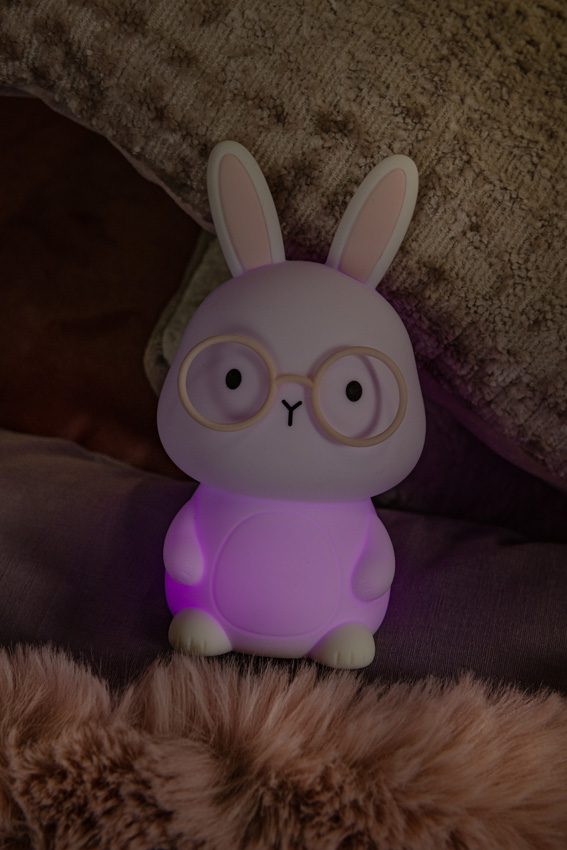 Oplaadbare Nachtlamp Kinderkamer - Accu/Batterij - LED 3 StepDimbaar - RGB - Wit