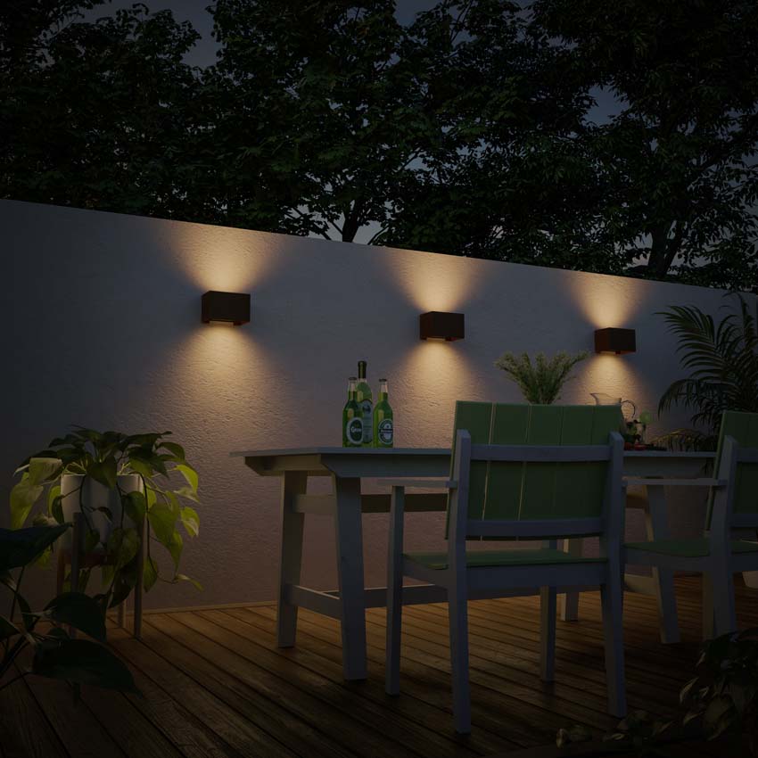 Wandlamp - Roest - 15x10x10cm - LED geïntegreerd - 1x7W - 3000K