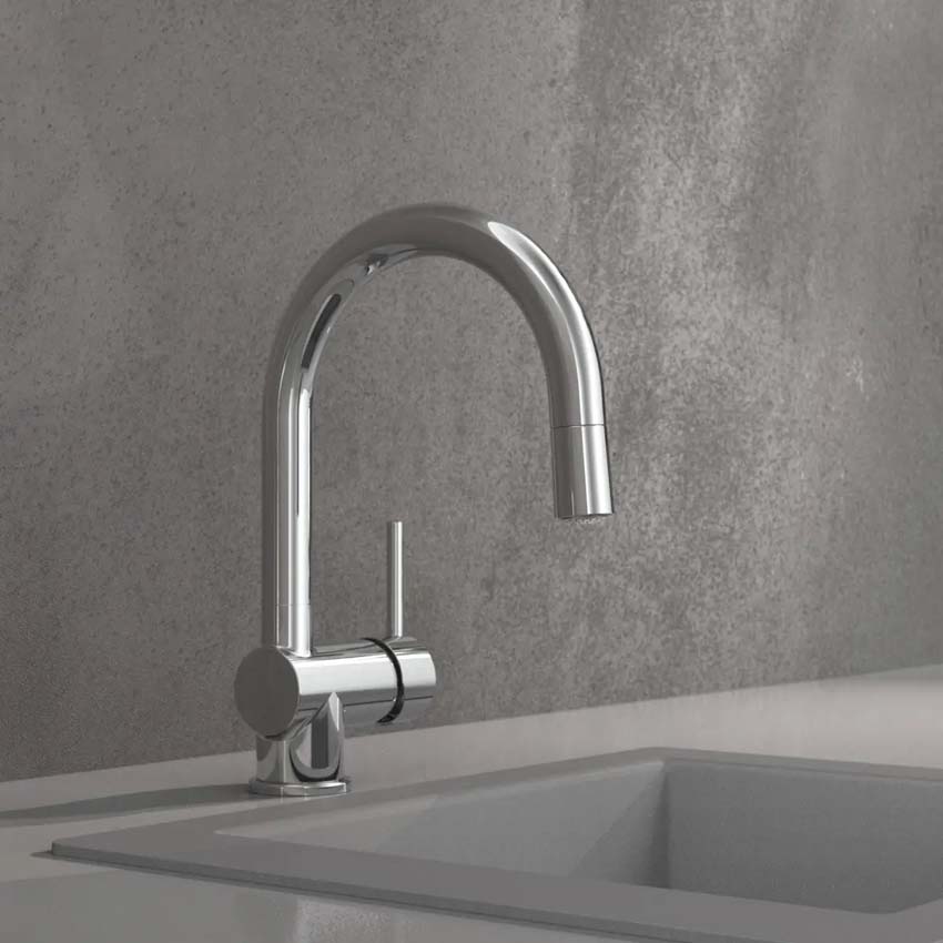 Keukenkraan Friso chroom met LED