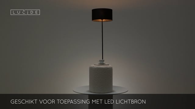 Lucide TONDO - Vloerlamp - Ø 38 cm - 1xE27 - Zwart