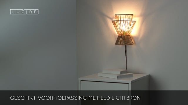 Lucide TASMAN - Applique murale - 1xE27 - Naturel